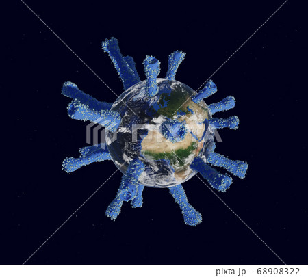 The planet Earth transform to coronavirus on 68908322