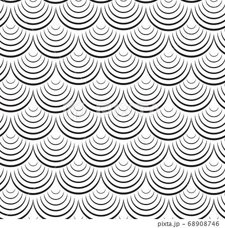 Seamless black and white texture of fish scales 68908746