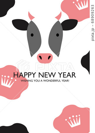 Cow with flowers Cow with flowers 68909263