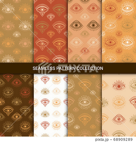 Seamless pattern with hand drawn eye, vector illustration 68909289