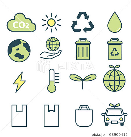 エコ環境リサイクル アイコンセットのイラスト素材