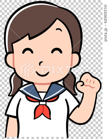 ガッツポーズをする女の子のイラスト素材 ガッツポーズをする女の子のイラスト素材