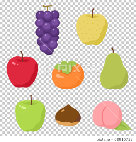 秋の果物のイラストセットのイラスト素材