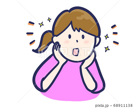 肌のコンディションがよくてウキウキする女性 肌のコンディションがよくてウキウキする女性 68911138