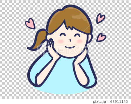 ニコニコ楽しい表情の女性のイラスト素材 ニコニコ楽しい表情の女性のイラスト素材