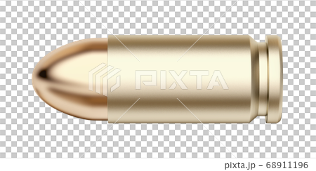 Pistol bullet on white Pistol bullet on white 68911196