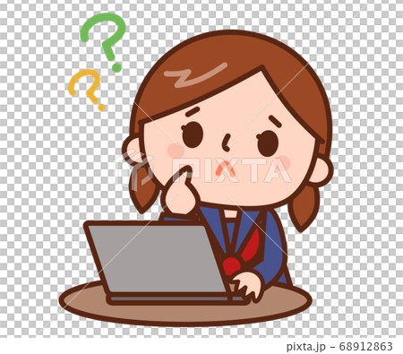 Girl with laptop 68912863