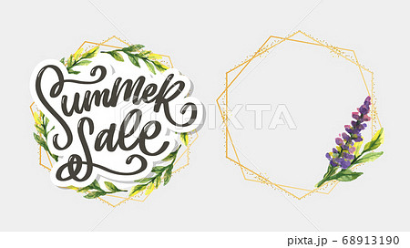 Trendy floral vector template. Summer flowers and 68913190