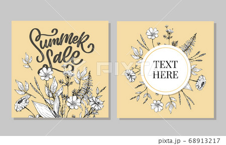 Trendy floral vector template. Summer flowers and Trendy floral vector template. Summer flowers and 68913217