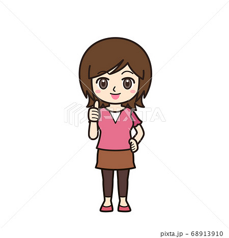 女性・お母さん　グッドポーズ 68913910