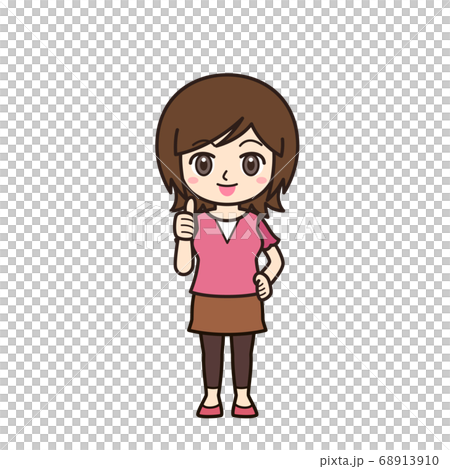 女性・お母さん　グッドポーズ 68913910