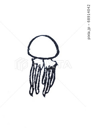 消しゴムはんこのくらげのイラスト素材 68914042 Pixta