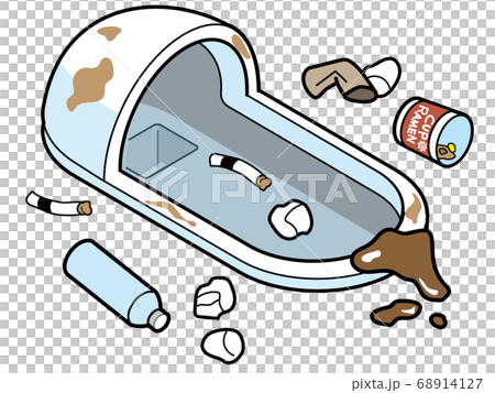 ゴミが散乱している和式トイレ 68914127