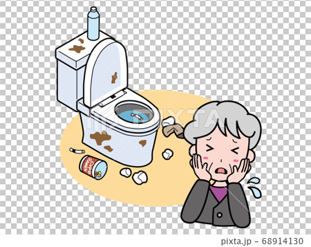 Western toilet with scattered dust 68914130