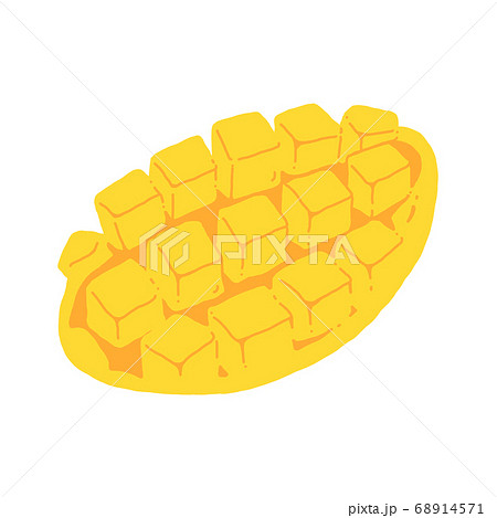 カットマンゴーの手描きイラストアイコン 68914571