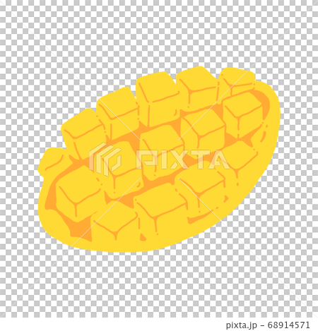 切芒果的手繪插圖圖標 切芒果的手繪插圖圖標 68914571