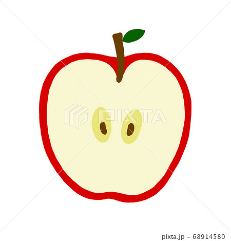 りんごの手描きイラストアイコンのイラスト素材