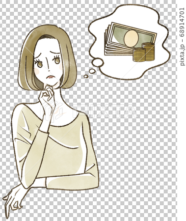 Woman thinking about money Woman thinking about money 68914701