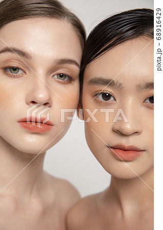 ビューティー モデルコンビネーションの写真素材