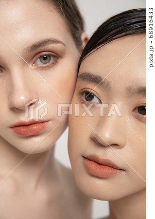 ビューティー モデルコンビネーションの写真素材