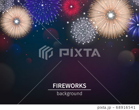 Realistic Fireworks Background 68916541