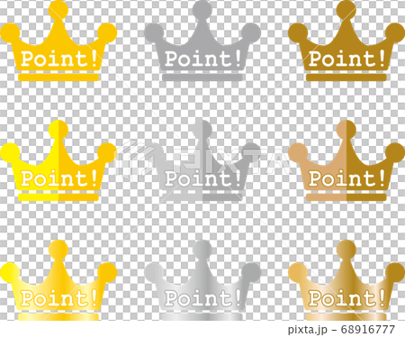 Gold, silver and bronze crown icon set that allows you to rank the places to emphasize 68916777