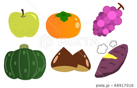 秋の食べ物のイラスト素材