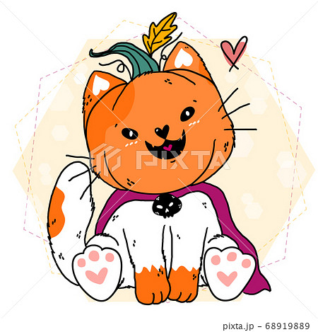 Happy Doodle Cute Smile White Fat Cat Wear Cravedのイラスト素材 6198