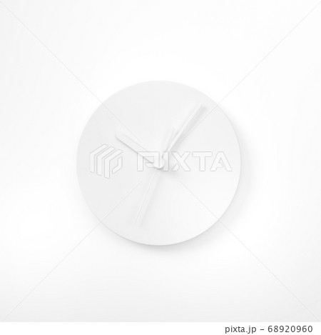 White Watch, Round analog clock face on background 3d rendering. 3d illustration minimal style conception of punctuality Precise time-keeping and measurement of time. 68920960