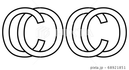 Logo sign oc co icon sign two interlaced letters o, C vector logo oc, co first capital letters Logo sign oc co icon sign two interlaced letters o, C vector logo oc, co first capital letters 68921851