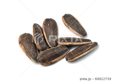 A pile of Dried sunflower seeds isolated on white A pile of Dried sunflower seeds isolated on white 68922739