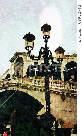 a glimpse of the famous bridge in the center of Venice 68922783