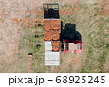 Forklift loading pallets of fresh picked Carrots onto a trailer 68925245