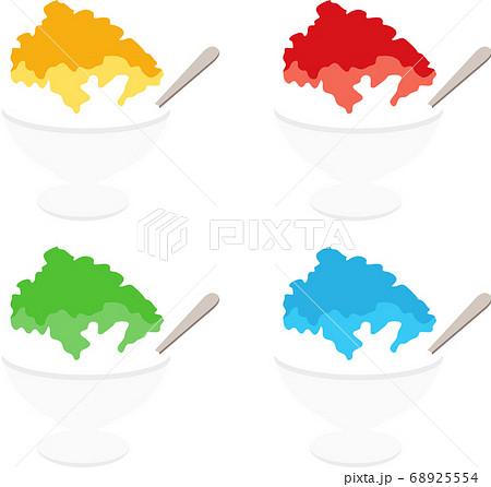 かき氷のイラスト　スイーツ　フラッペ　氷菓子　夏　ベクター 68925554
