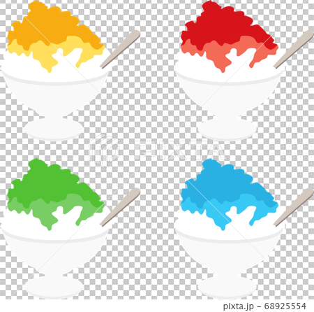 かき氷のイラスト　スイーツ　フラッペ　氷菓子　夏　ベクター 68925554