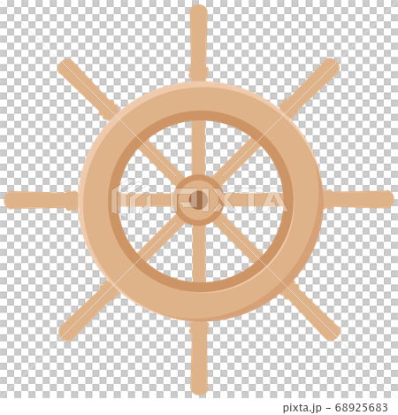 イラスト素材　舵輪　航海　アイコン　船　かじ　ベクター 68925683