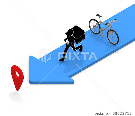 フードデリバリーの仕事。食事を届ける。バイクで配達する。自転車で配達。 68925719