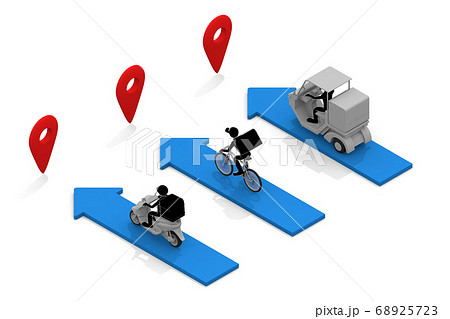 フードデリバリーの仕事。食事を届ける。バイクで配達する。自転車で配達。 フードデリバリーの仕事。食事を届ける。バイクで配達する。自転車で配達。 68925723