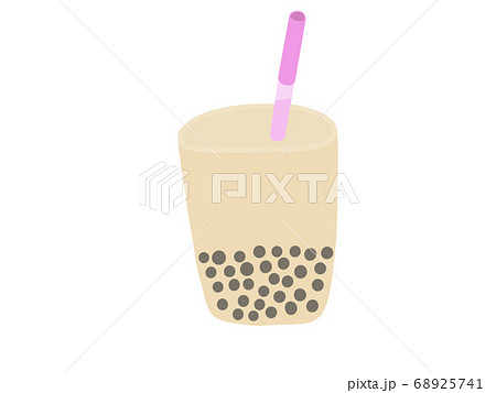 タピオカミルクティー 台湾 飲み物 タピオカのイラスト素材