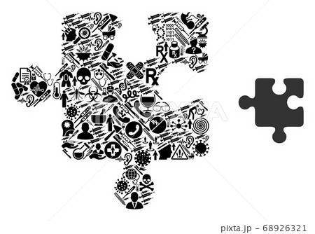 Collage Puzzle Detail with Health Care Symbols Collage Puzzle Detail with Health Care Symbols 68926321