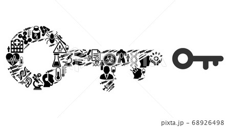 Mosaic Key with Health Care Icons Mosaic Key with Health Care Icons 68926498