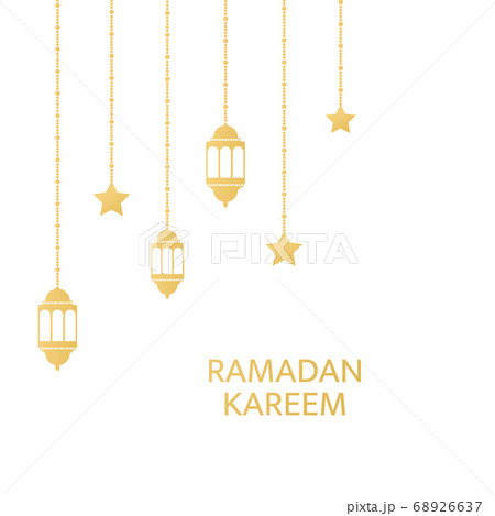 Ramadan Kareem greeting card frame. Golden fanoos, Ramadan Kareem greeting card frame. Golden fanoos, 68926637