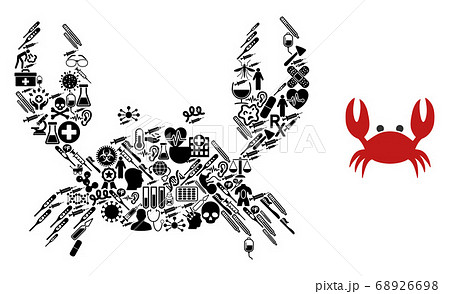 Mosaic Crab of Healthcare Symbols Mosaic Crab of Healthcare Symbols 68926698