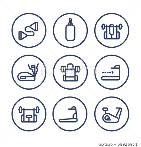 gym training line icons set gym training line icons set 68926851