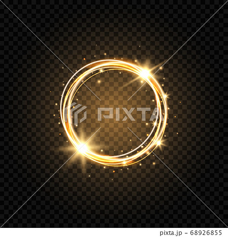 Light golden circle banner. Abstract light 68926855