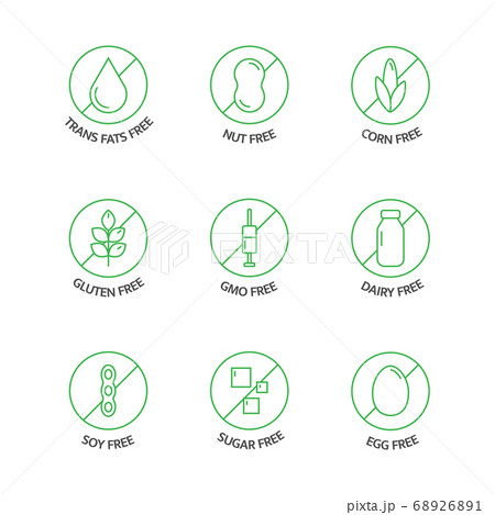 Organic food and drink stickers. Product free Organic food and drink stickers. Product free 68926891