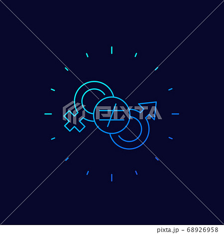 gender inequality line icon, vector 68926958