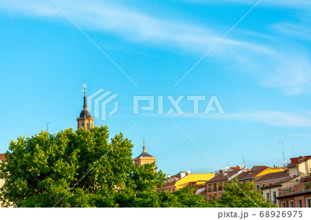 View of the city rooftops in summer. Panoramic views and rooftops, sky with cloud 68926975