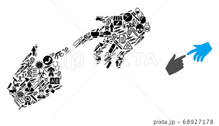 Collage Connecting Hands of Healthcare Symbols 68927178