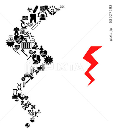 Collage Zigzag Strike of Healthcare Symbols Collage Zigzag Strike of Healthcare Symbols 68927292